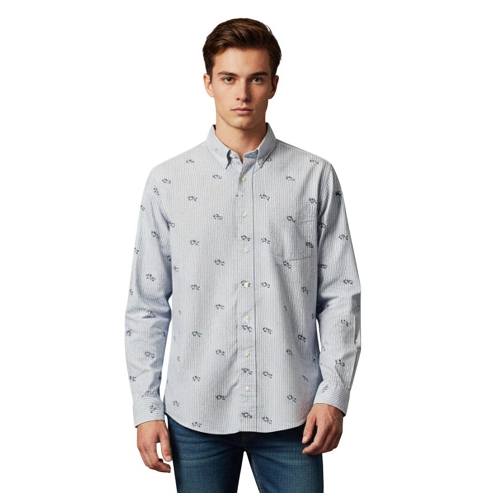 Junior Boy Dress Shirt Horse Embroidery Rodeo Western Large
